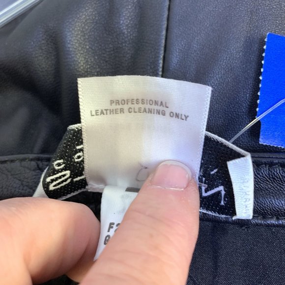 St. John Collection by Marie Gray Black Lined Leather Pants Size 14 - Picture 8 of 8